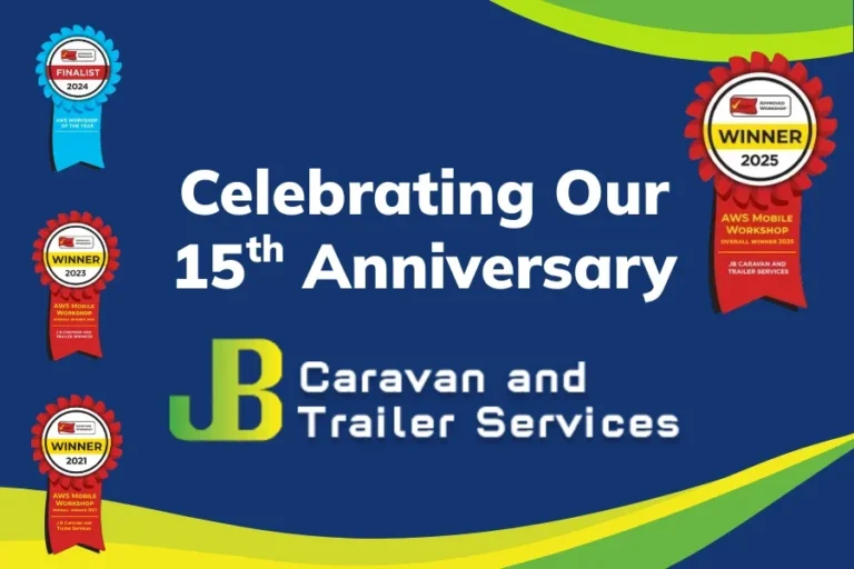 jb caravans anniversary banner