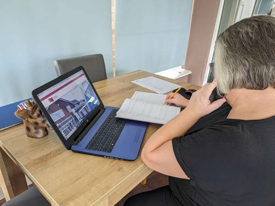 Jane busy with dealing with customers and marketing - all part of the JB Caravan and Trailer Services commitment