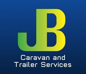 a blue and green JB Caravan And Trailer Services logo