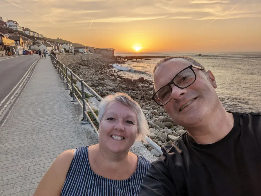 The JB Caravan and Trailer Services team in stunning Sennen cove for sunset