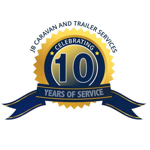 JB Caravan and Trailer Services is celebrating 10 years of trading Award Badge JBC V1